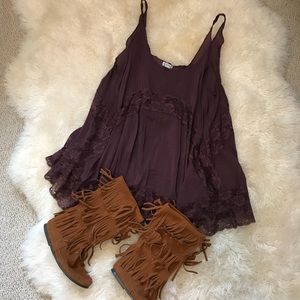 Free People She Swings Purple Slip Dress Sz Medium
